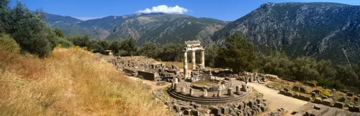 Framed Print : Tholos Temple, Sanctuary of Athena Pronaia, Delphi, Greece Framed Print : Tholos Temple, Sanctuary of Athena Pronaia, Delphi, Greece