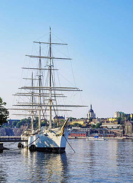 Three-masted Sailing Vessel called Af Chapman on Skeppsholmen Island, Stockholm, Stockholm County, Sweden