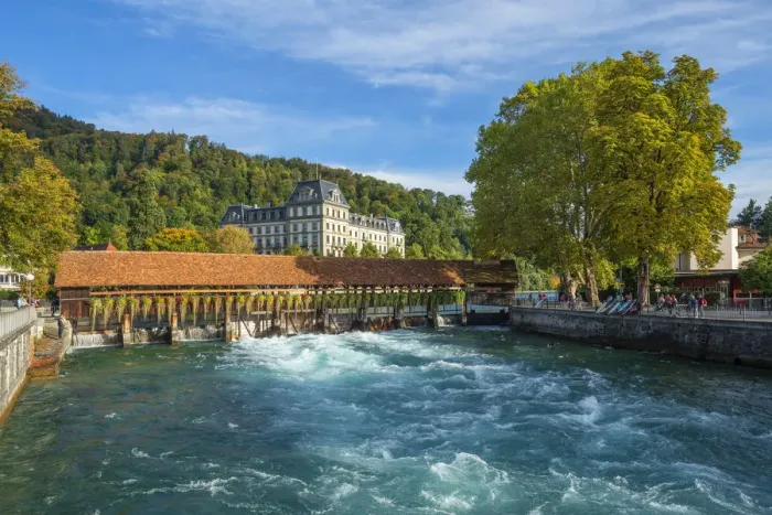 Framed Print : Thun with Scherzligschleuse and River Aare, Berner Oberland, Switzerland Framed Print : Thun with Scherzligschleuse and River Aare, Berner Oberland, Switzerland