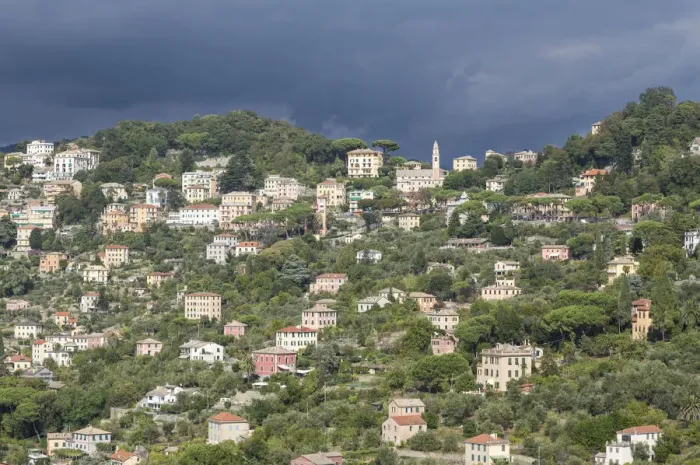 Framed Print : Thunderstorm on green hills of Camogli Gulf of Paradise Portofino National Park Genoa Framed Print : Thunderstorm on green hills of Camogli Gulf of Paradise Portofino National Park Genoa