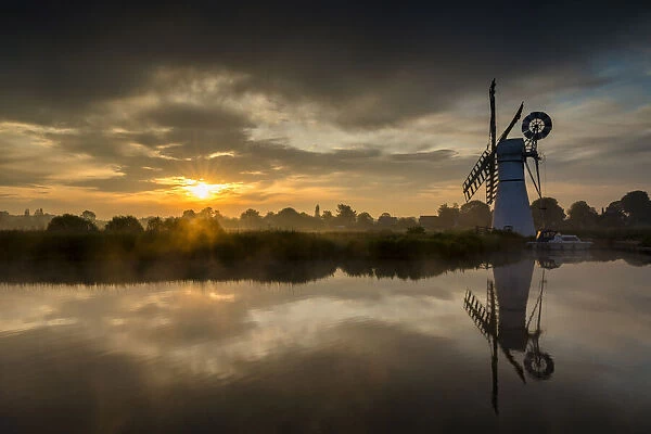 Thurne Mill at Sunrise, Norfolk Broads, Norfolk, England