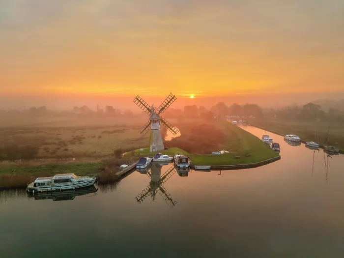 Framed Print : Thurne Mill at Sunrise, Thurne, Norfolk Broads National Park, England Framed Print : Thurne Mill at Sunrise, Thurne, Norfolk Broads National Park, England