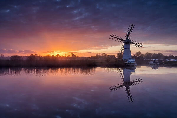 Thurne Mill at Sunrise, Thurne, Norfolk, England