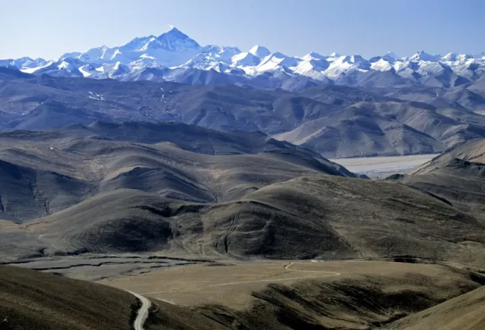 Framed Print : Tibet landscape looking towards Nepal Framed Print : Tibet landscape looking towards Nepal