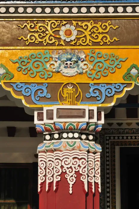 Framed Print : Tibetan temple. Bodhgaya, India Framed Print : Tibetan temple. Bodhgaya, India