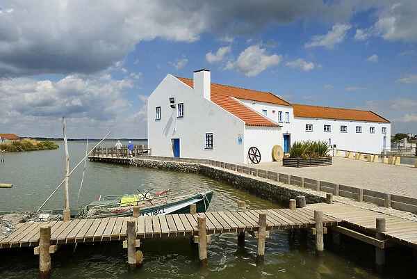 The tide mill of Mourisca in the Sado Estuary Nature Reserve. Setubal, Portugal