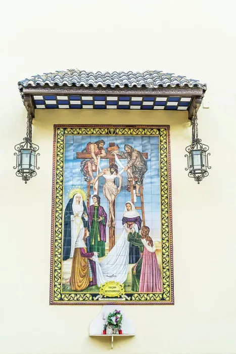 Framed Print : Tiled icon outside Iglesia De La Victoria, Jerez de la Frontera, Andalusia, Spain
