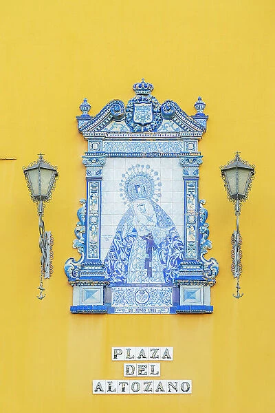 Tiled religious icon, Seville, Andalusia, Spain