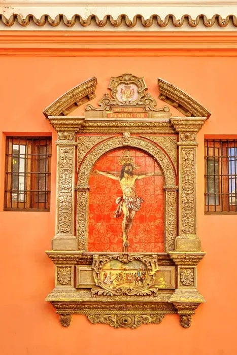 Framed Print : Tiled religious icon, Seville. Andalusia, Spain