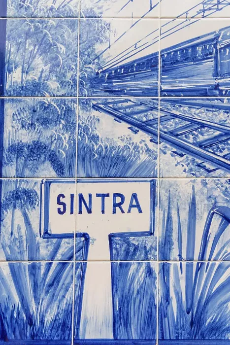 Framed Print : A tiled wall in Sintra, Portugal, Europe