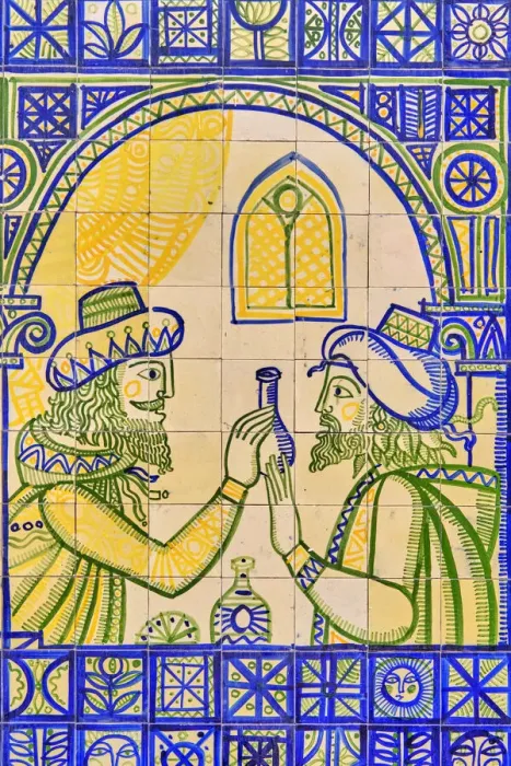 Framed Print : Tiles advertising a botica (farmacia-apothecary). Cordoba, Andalucia. Spain
