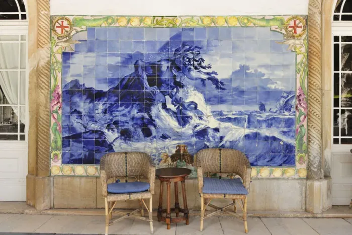 Framed Print : Tiles representing the giant Adamastor by Jorge Colaco. Bussaco Palace Hotel, Portugal Framed Print : Tiles representing the giant Adamastor by Jorge Colaco. Bussaco Palace Hotel, Portugal