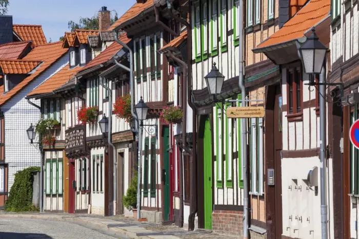 Framed Print : Timber framed houses, old town, Wernigerode, Harz Mountains, Saxony-Anhalt, Germany Framed Print : Timber framed houses, old town, Wernigerode, Harz Mountains, Saxony-Anhalt, Germany