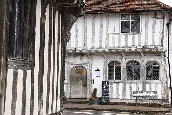 Timber framed medieval buildings in Lavenham, Suffolk, England