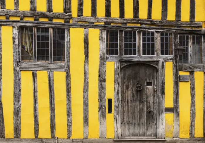 Framed Print : Timber framed medieval buildings in Lavenham, Suffolk, England Framed Print : Timber framed medieval buildings in Lavenham, Suffolk, England