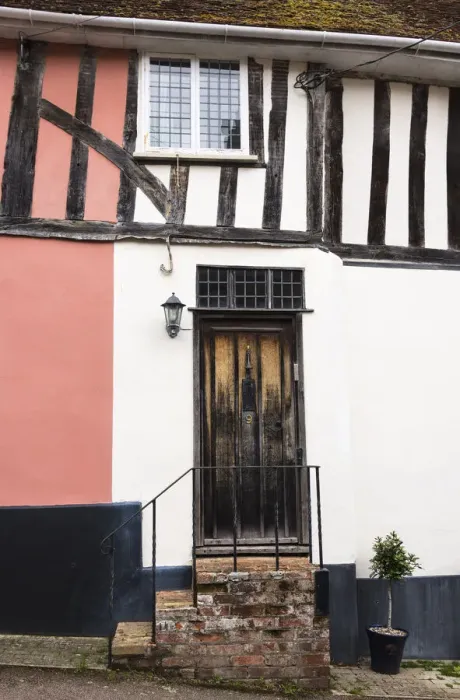 Framed Print : Timber framed medieval buildings in Lavenham, Suffolk, England Framed Print : Timber framed medieval buildings in Lavenham, Suffolk, England
