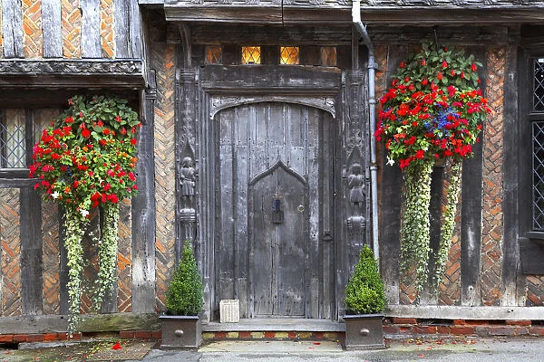 Timbered Building & Door, Lavenham, Suffolk, England