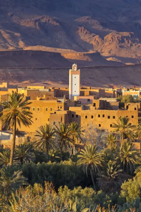 Framed Print : Tinerhir Kasbahs & Palmery illuminated at sunset, Tinghir, Morocco Framed Print : Tinerhir Kasbahs & Palmery illuminated at sunset, Tinghir, Morocco
