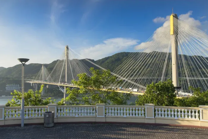 Framed Print : Ting Kau Bridge, Tsing Yi, Hong Kong, China