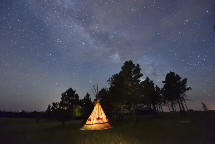 Framed Print : Tipi camp at night, Lakota Sioux Tipis, Custer County, Black Hills, Western South Dakota Framed Print : Tipi camp at night, Lakota Sioux Tipis, Custer County, Black Hills, Western South Dakota