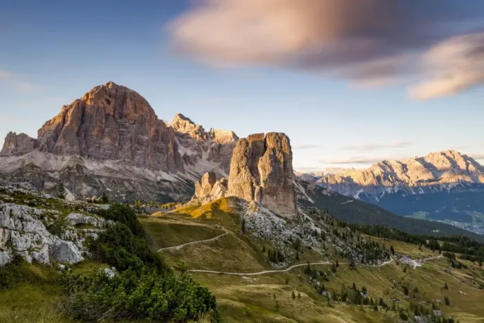 Framed Print : Tofane and Cinque Torri group at sunset, Cortina d Ampezzo, Belluno district, Veneto Framed Print : Tofane and Cinque Torri group at sunset, Cortina d Ampezzo, Belluno district, Veneto