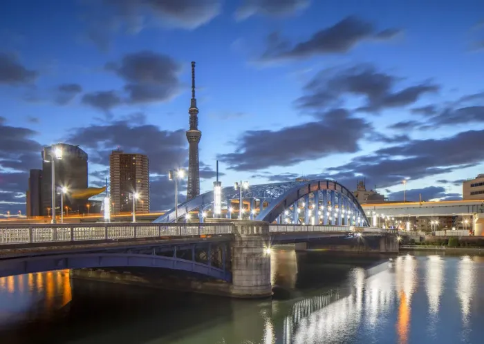 Framed Print : Tokyo Skytree and Komagata Bridge at dawn, Tokyo, Japan Framed Print : Tokyo Skytree and Komagata Bridge at dawn, Tokyo, Japan