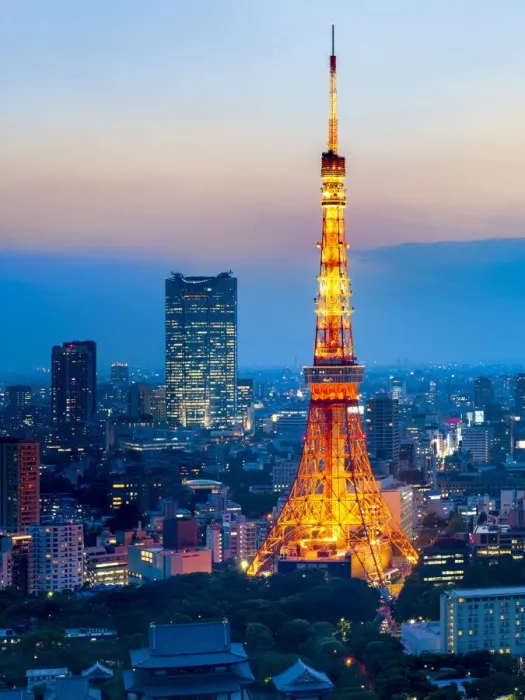 Framed Print : Tokyo Tower at night with view towards Roppongi hills and Mori Tower, Minato, Tokyo Framed Print : Tokyo Tower at night with view towards Roppongi hills and Mori Tower, Minato, Tokyo