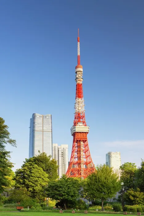 Framed Print : Tokyo Tower from Shiba Park, Tokyo, Japan Framed Print : Tokyo Tower from Shiba Park, Tokyo, Japan