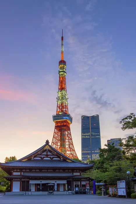 Framed Print : Tokyo Tower and Zojo-ji Temple at sunset, Tokyo, Japan Framed Print : Tokyo Tower and Zojo-ji Temple at sunset, Tokyo, Japan