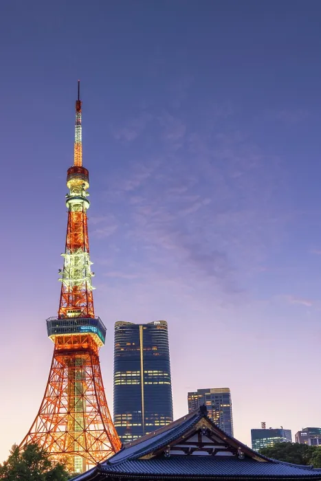 Framed Print : Tokyo Tower and Zojo-ji Temple at sunset, Tokyo, Japan Framed Print : Tokyo Tower and Zojo-ji Temple at sunset, Tokyo, Japan