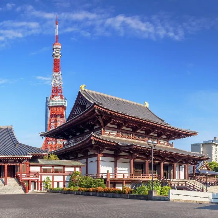 Framed Print : Tokyo Tower and Zojo-ji Temple, Tokyo, Japan Framed Print : Tokyo Tower and Zojo-ji Temple, Tokyo, Japan