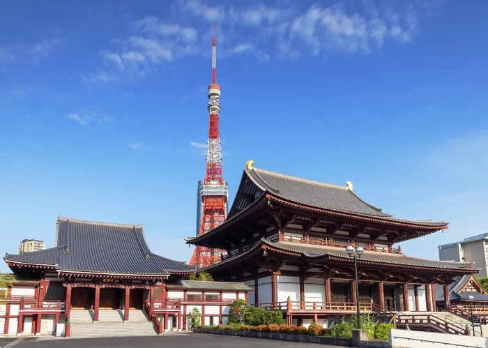 Framed Print : Tokyo Tower and Zojo-ji Temple, Tokyo, Japan Framed Print : Tokyo Tower and Zojo-ji Temple, Tokyo, Japan