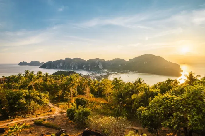 Framed Print : Ton Sai village and Ao Lo Dalam from the viewpoint in Ko Phi Phi Don (Phi Phi Island) Framed Print : Ton Sai village and Ao Lo Dalam from the viewpoint in Ko Phi Phi Don (Phi Phi Island)
