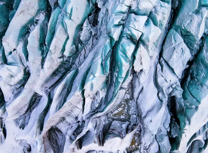 Framed Print : Top-down view of crevasses in Svinafellsjokull, an outlet glacier of the Vatnajokull ice cap, South Iceland Framed Print : Top-down view of crevasses in Svinafellsjokull, an outlet glacier of the Vatnajokull ice cap, South Iceland