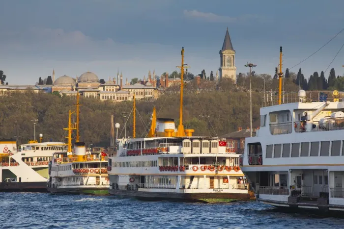 Framed Print : Topkapi Palace and ferries on the waterfront of the Golden Horn, Istanbul, TurkeyIstanbul Framed Print : Topkapi Palace and ferries on the waterfront of the Golden Horn, Istanbul, TurkeyIstanbul