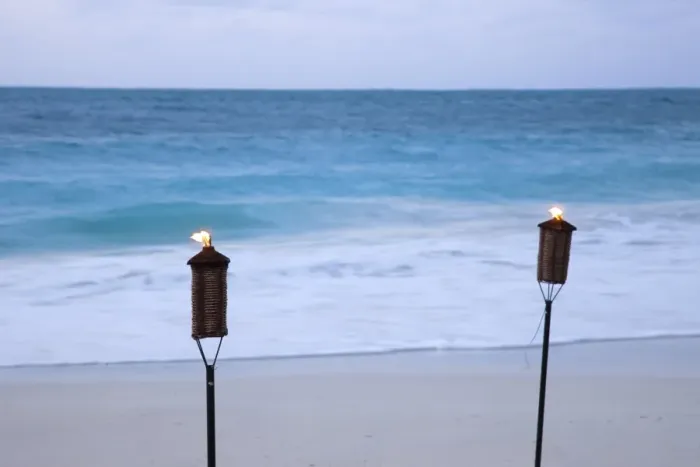 Framed Print : Torches on beach, Grace Bay, Providenciales, Turks and Caicos Framed Print : Torches on beach, Grace Bay, Providenciales, Turks and Caicos
