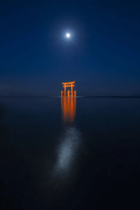 Framed Print : Tori gate on Lake Biwa, Shiga prefecture, Japan Framed Print : Tori gate on Lake Biwa, Shiga prefecture, Japan