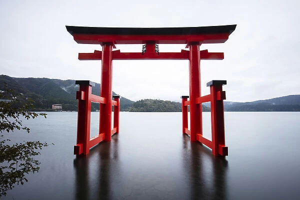 Torii of the Hakone Shrine at Lake Ashi, Hakone, Kanagawa Prefecture, Honshu, Japan