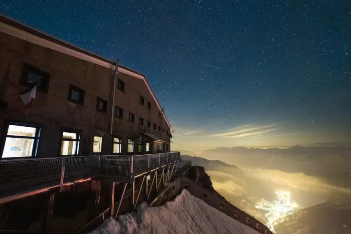 Framed Print : Torino refuge by night Punta Helbronner (3462m), Mont Blanc, Courmayeur, Aosta Framed Print : Torino refuge by night Punta Helbronner (3462m), Mont Blanc, Courmayeur, Aosta