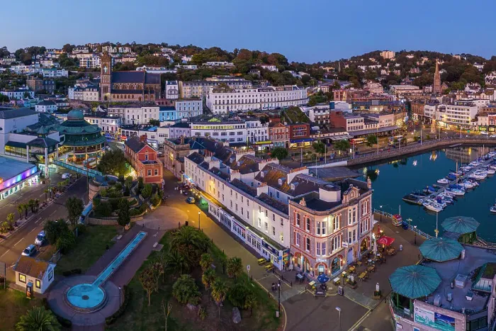 Framed Print : Torquay town and marina, Torbay, Devon, England