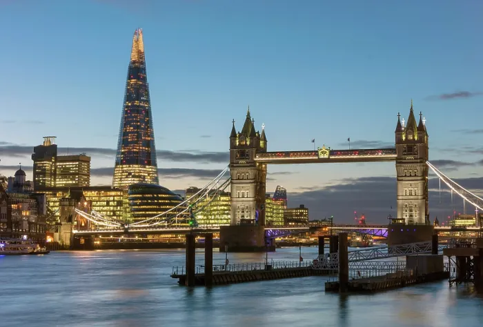 Framed Print : Tower Bridge, The Shard, City Hall and More London at twilight, London, England Framed Print : Tower Bridge, The Shard, City Hall and More London at twilight, London, England