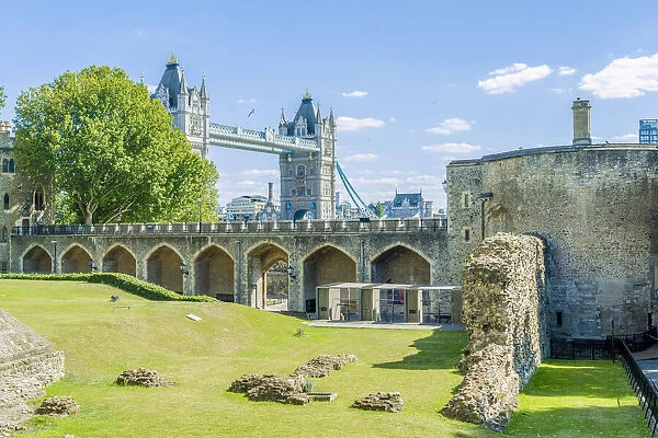 Tower bridge from the Tower of London, UNESCO World Heritage site, London, England, UK