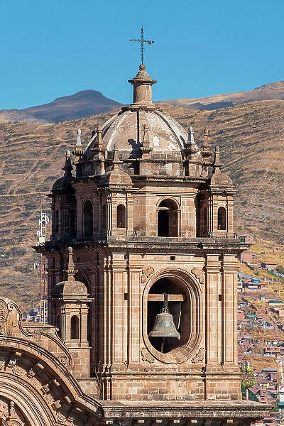 Detail of tower of Church of the Society of Jesus, UNESCO, Cusco, Cusco Province, Cusco Region, Peru