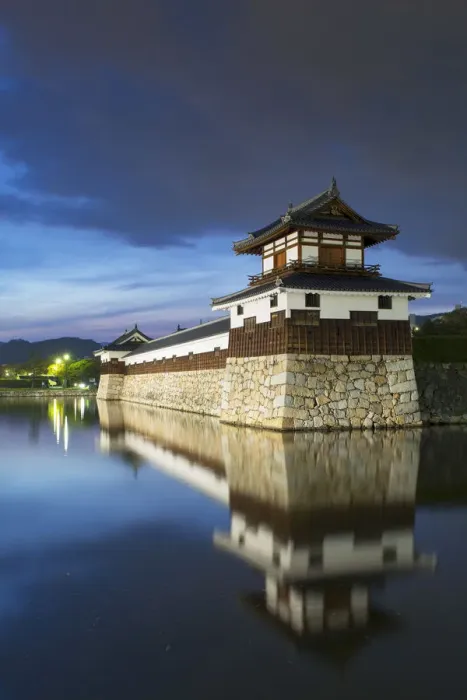 Framed Print : Tower and moat of Hiroshima castle at dusk, Hiroshima, Hiroshima Prefecture, Japan Framed Print : Tower and moat of Hiroshima castle at dusk, Hiroshima, Hiroshima Prefecture, Japan
