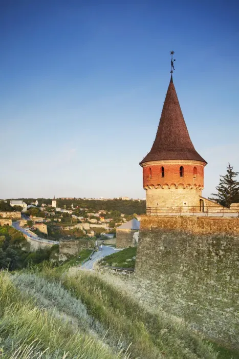 Framed Print : Tower of Old Castle with Old Town in background, Kamyanets-Podilsky, Podillya, Ukraine Framed Print : Tower of Old Castle with Old Town in background, Kamyanets-Podilsky, Podillya, Ukraine