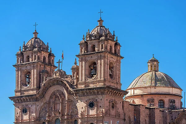 Detail of towers of Church of the Society of Jesus, UNESCO, Cusco, Cusco Province, Cusco Region, Peru