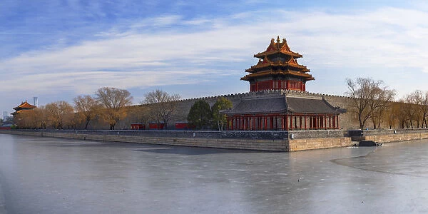 Towers and moat of Forbidden City, Beijing, China
