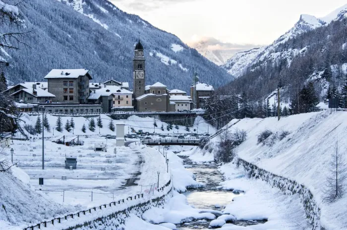 Framed Print : The town of Cogne, Aosta Valley, Italy Framed Print : The town of Cogne, Aosta Valley, Italy