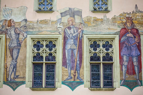Town Hall Frescos, Passau, Lower Bavaria, Bavaria, Germany