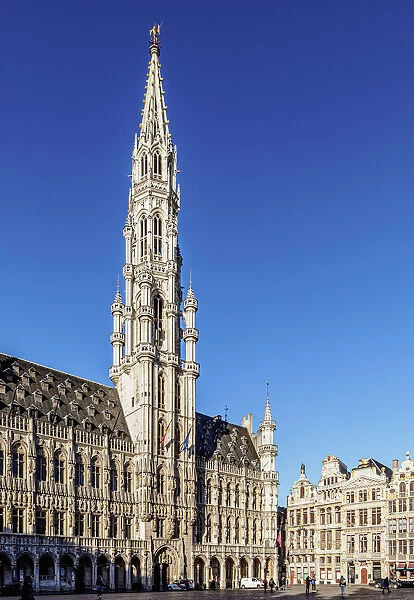 Town Hall at Grand Place, UNESCO World Heritage Site, Brussels, Belgium